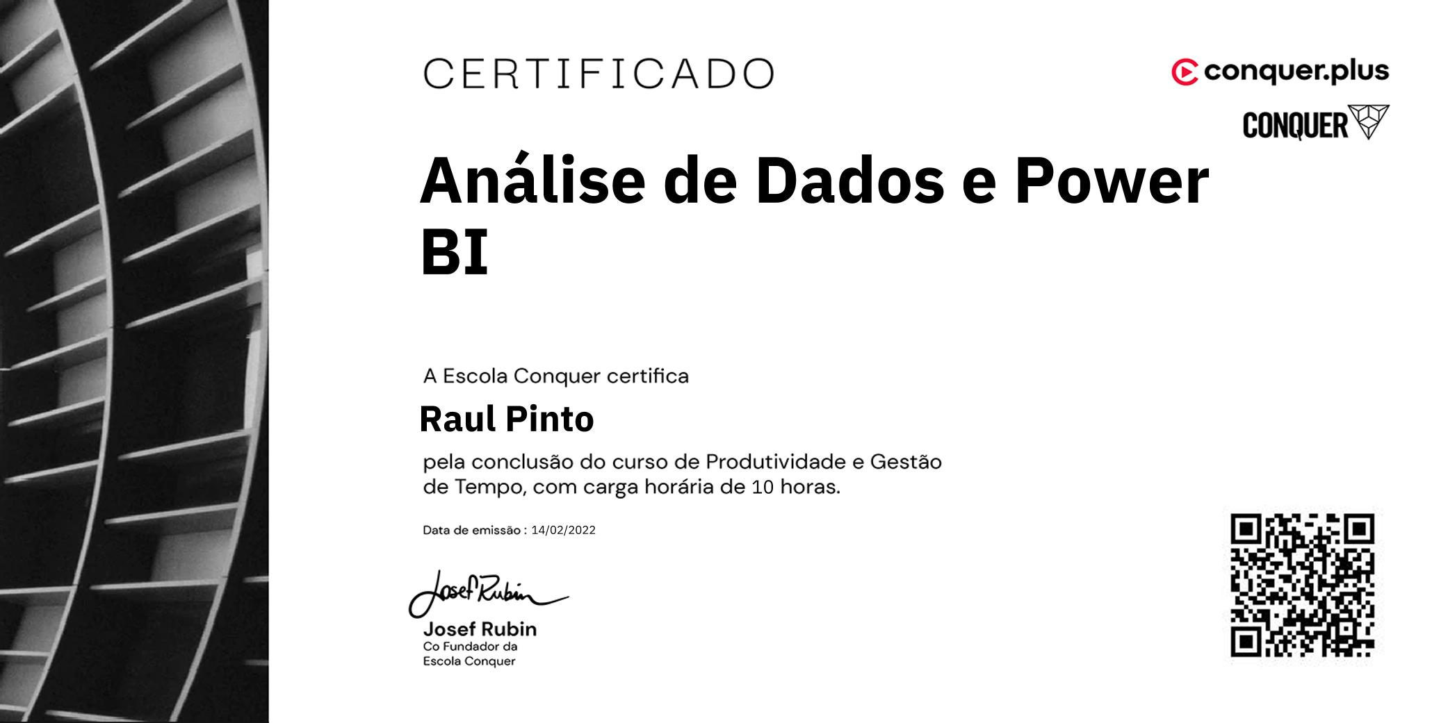 Certificado de Análise de Dados e Power BI